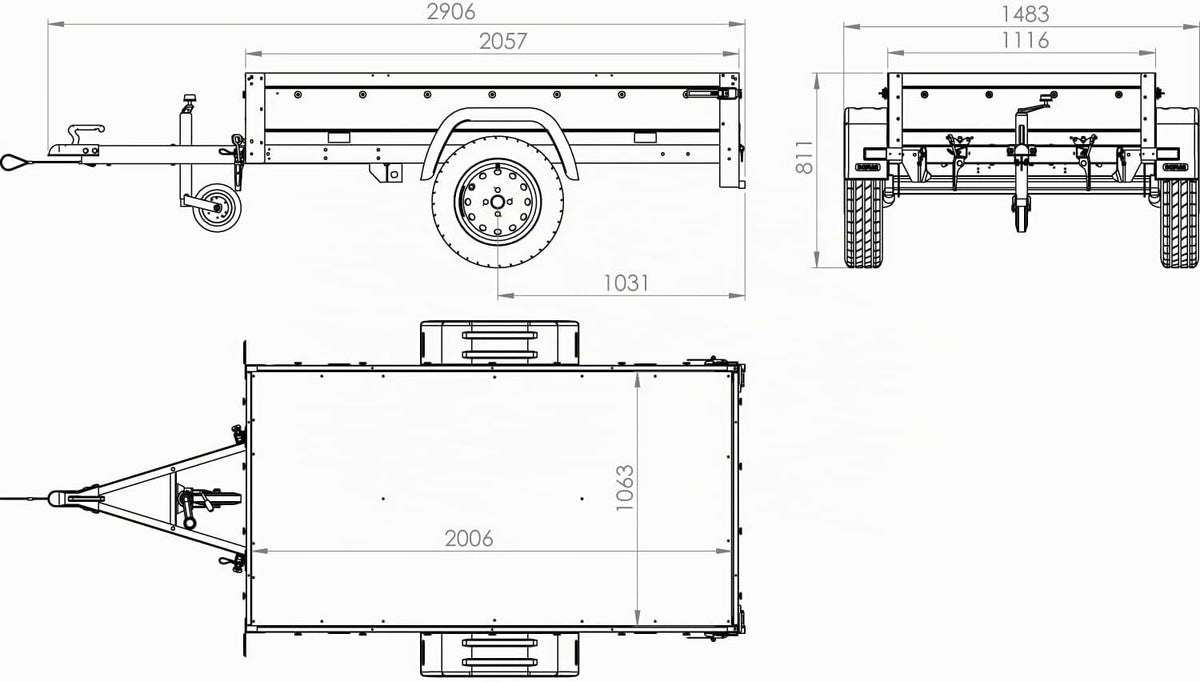 UNITRAILER Garden Trailer 200 – mit Flachplane