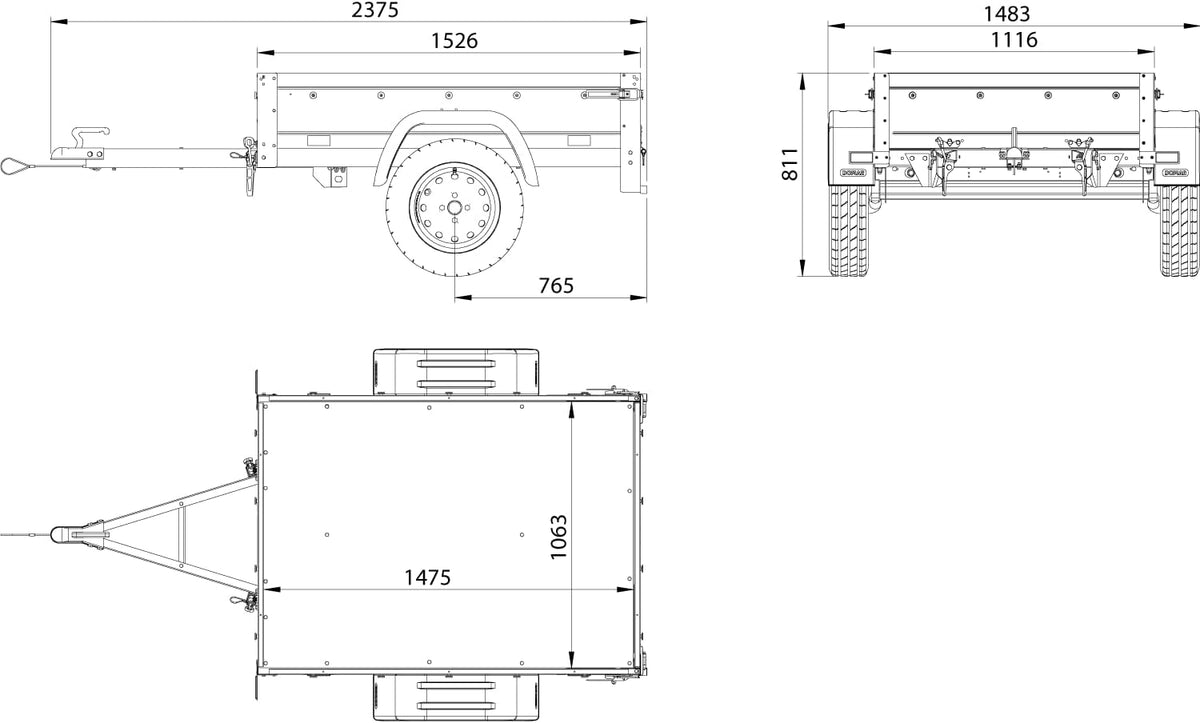 UNITRAILER Garden Trailer 150 – ohne Plane