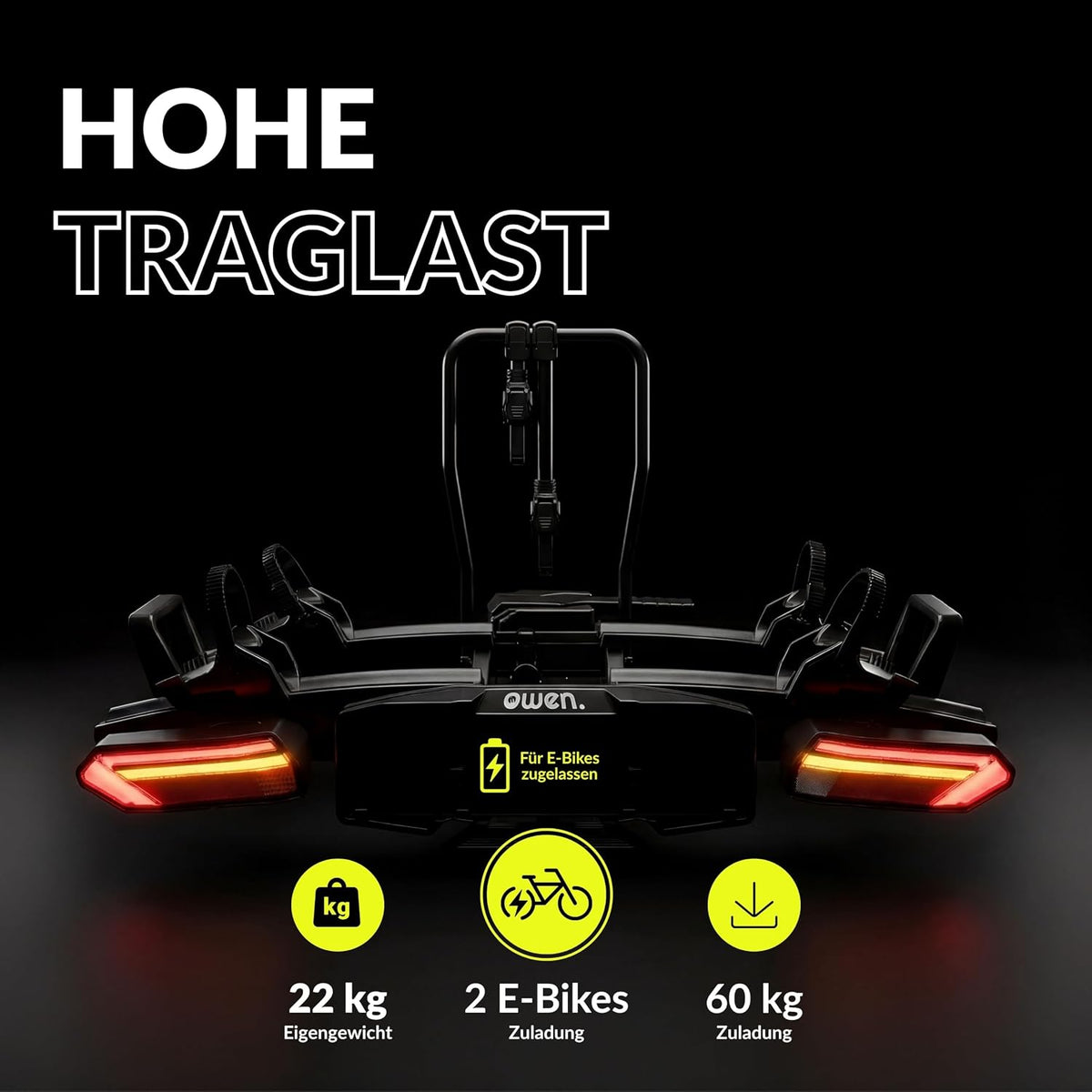 Owen E-Bike Fahrradträger – mit E-Bikes beladen