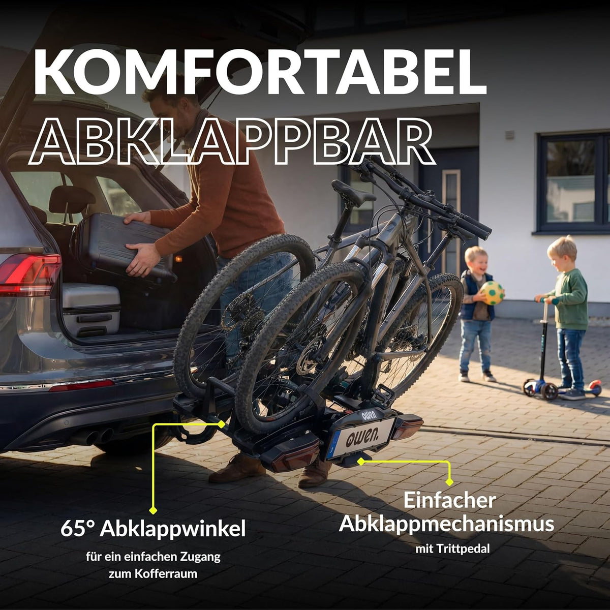 Owen E-Bike Fahrradträger – gummierte Haltearme